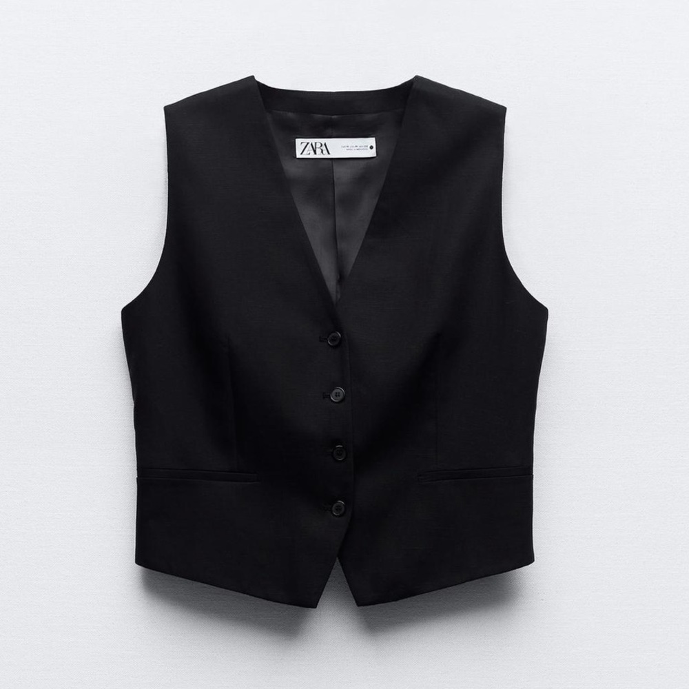 Zara Classic Black Tailored Vest